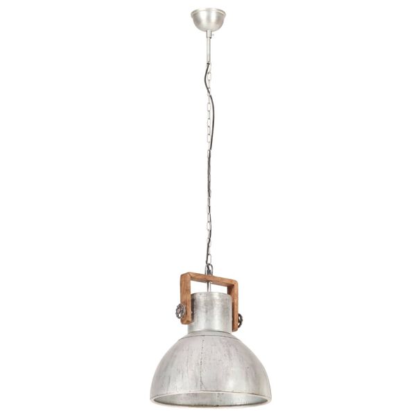 vidaXL Industrial Hanging Lamp 25 W Silver Round 40 cm E27