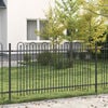 vidaXL Spike Arch Fence Black 200 x 150 cm Powder-Coated Steel