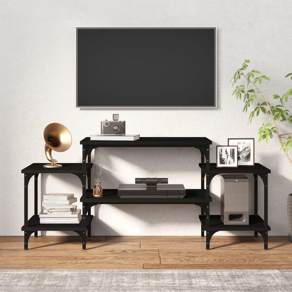 vidaXL TV Cabinet Black 117x35x52 cm Engineered Wood