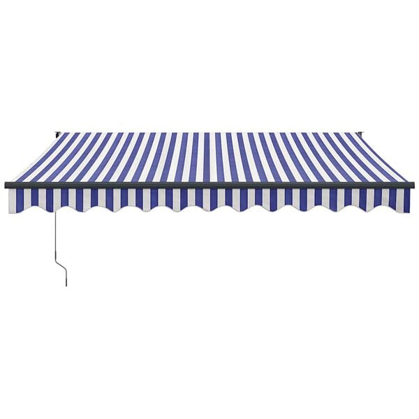 vidaXL Retractable Awning Blue and White 3x2.5 m Fabric and Aluminium