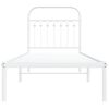 vidaXL Metal Bed Frame without Mattress with Headboard White 75x190cm