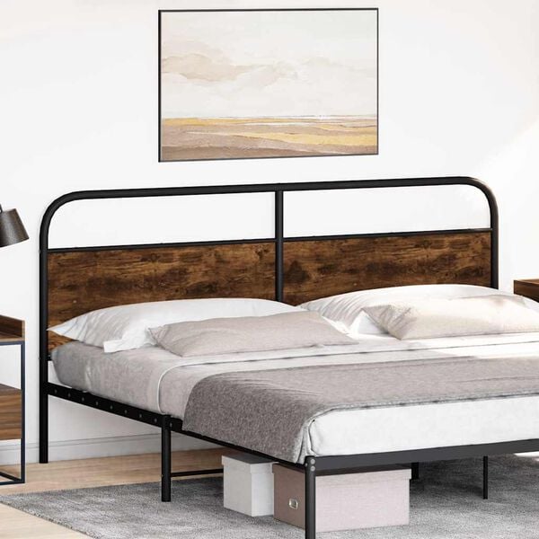 vidaXL Replace Headboard Smoked Oak 190 cm Steel and Engineered Wood
