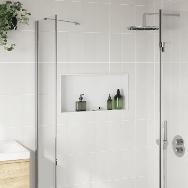 vidaXL Shower Niche Matt White 62x32x9 cm Stainless Steel