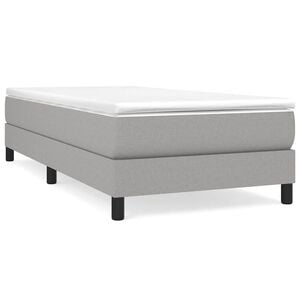 vidaXL Box Spring Bed Frame Light Grey Single Fabric