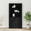 vidaXL Highboard Black Oak 80 x 33 x 150 cm Engineered Wood