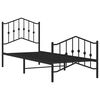 vidaXL Metal Bed Frame without Mattress with Footboard Black 80x200cm