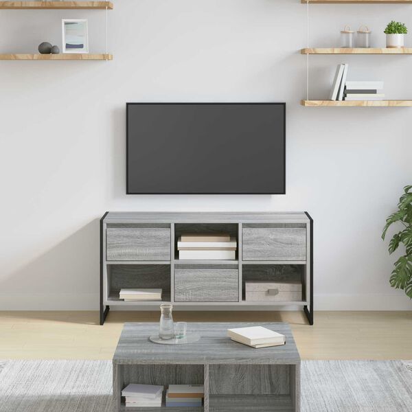 vidaXL TV Cabinet Grey Sonoma 100 x 36 x 49.5 cm Engineered Wood