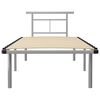 vidaXL Bed Frame without Mattress Grey Metal 90x200cm