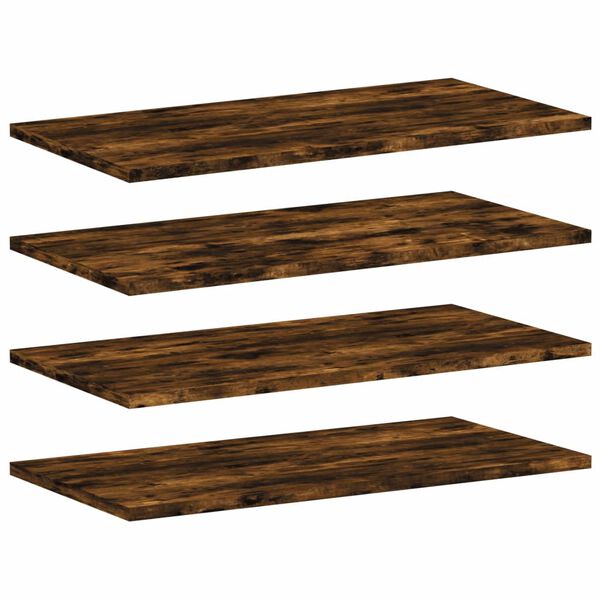 vidaXL Wall Shelves 4 pcs Smoked Oak 60x30x1.5 cm Engineered Wood