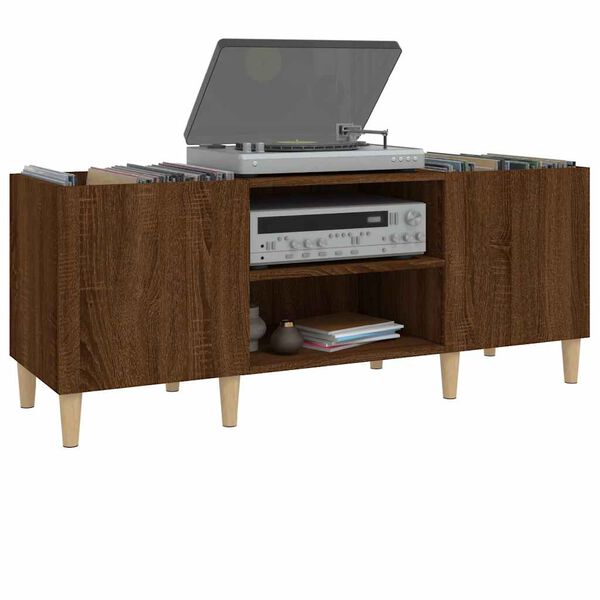 vidaXL Record Cabinet Brown Oak 121x38x48 cm Engineered Wood