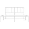 vidaXL Metal Bed Frame without Mattress with Headboard White 120x200cm