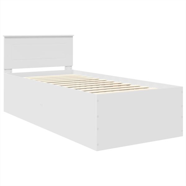 vidaXL Bed Frame with Headboard White 120 x 200 cm Engineered Wood