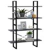 vidaXL 4-Tier Book Cabinet Grey 100x30x140 cm Solid Pine Wood