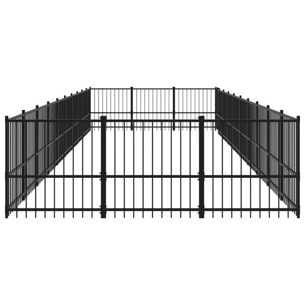 vidaXL Outdoor Dog Kennel Steel 28.23 m²