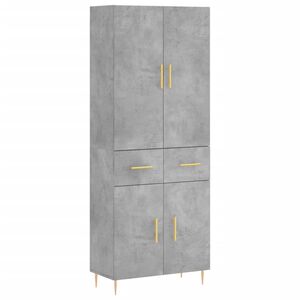 vidaXL Highboard Concrete Grey 69.5x34x180 cm Engineered Wood