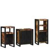 vidaXL Bathroom Furniture Set with Door 3 pcs Brown Solid Reclaim Wood