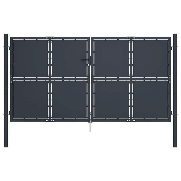 vidaXL Garden Gate Steel 300x200 cm Anthracite