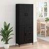 vidaXL Highboard Black Oak 69.5 x 34 x 180 cm Engineered Wood