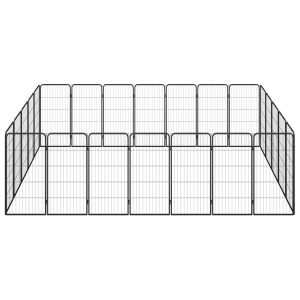 vidaXL 24-Panel Dog Playpen Black 50x100 cm Powder-coated Steel