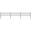 vidaXL Garden Fence with Hoop Top Steel 537x60 cm Black