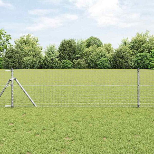 vidaXL Euro Fence Silver 0.6 x 10 m Hot dip galvanized iron