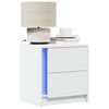 vidaXL Bedside Cabinets with LED Lights 2 pcs White Engineered Wood