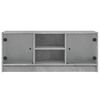 vidaXL TV Cabinet with Glass Doors Concrete Grey 102x37x42 cm