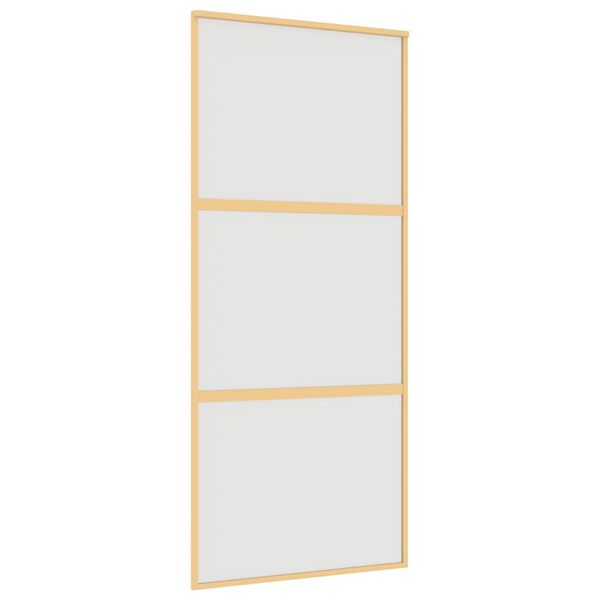 vidaXL Sliding Door Gold 90x205 cm Frosted ESG Glass and Aluminium