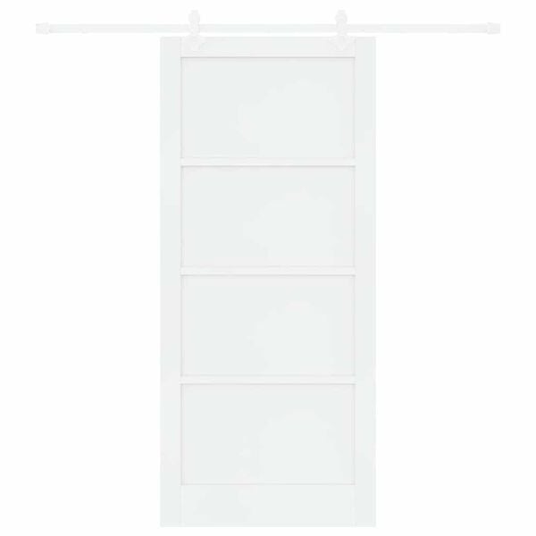 vidaXL Sliding Door White 93 x 211 cm Solid Pine Wood and Plywood