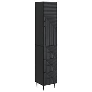 vidaXL Cabinet Set 2 pcs Black 33 x 34.5 x 90 cm Engineered Wood