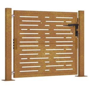 vidaXL Garden Gate 100x75 cm Corten Steel Square Design