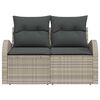 vidaXL Garden Sofa Light Grey 124 x 62 x 69cm Poly Rattan