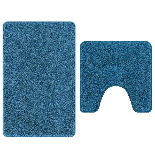 vidaXL Anti-slip Bath Mat Set 2 pcs Blue PP