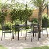 vidaXL Garden Dining Set 5 pcs Black Powder-Coated Steel