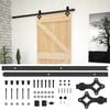 vidaXL Sliding Door 90 x 210 cm Solid Pine Wood Natural and Black
