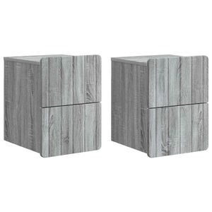 vidaXL Wall-Mounted Bedside Cabinet 2 pcs Grey Sonoma Engineered Wood