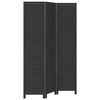 vidaXL Room Divider&nbsp;3 Panels Black Solid Wood Paulownia