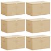 vidaXL Storage Box 6 pcs Non-woven fabric 55 x 35 x 32 cm 61.6 L Cream