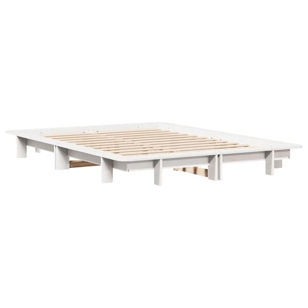 vidaXL Bed Frame without Mattress White 140x200 cm Solid Wood Pine