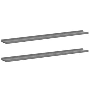vidaXL Wall Shelves 2 pcs Grey 100x9x3 cm