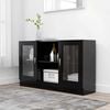 vidaXL Vitrine Cabinet Black 120x30,5x70 cm Engineered Wood