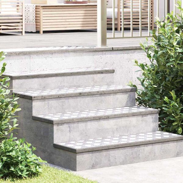 vidaXL Stair Tread Rectangular 2 pcs Silver 100 x 30 cm Aluminium