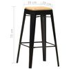 vidaXL Bar Stools 4 pcs Black Solid Mango Wood