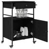vidaXL Kitchen Trolley Black Oak 56 x 43 x 89.5 cm Engineered Wood