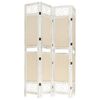 vidaXL 4-Panel Room Divider Cream 140x165 cm Fabric