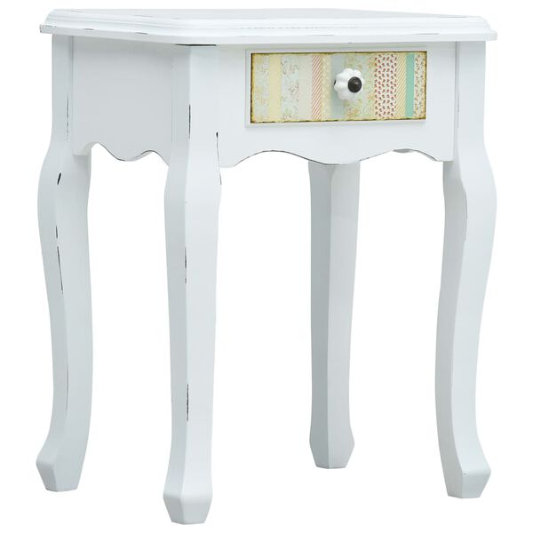 vidaXL Bedside Cabinet White 40x30x50.5 cm Wood