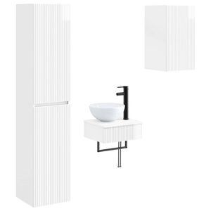 vidaXL Bathroom Furniture Set 3 pcs High Gloss White