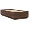 vidaXL Bed Frame with LED without Mattress Brown Oak 90x200 cm