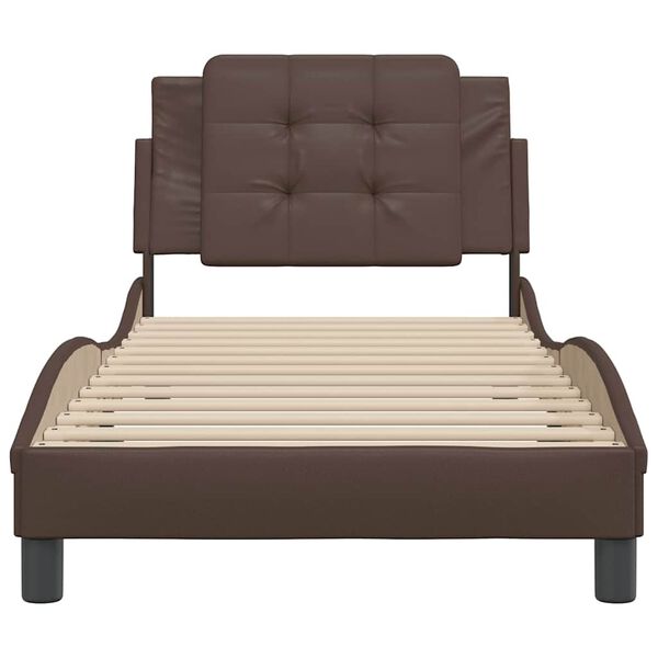 vidaXL Bed Frame without Mattress "Zadar" Brown 80x200 cm Faux Leather