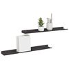 vidaXL Floating Shelf Wall-mounted 2 pcs Black 60 x 8.5 x 2.5 cm Steel